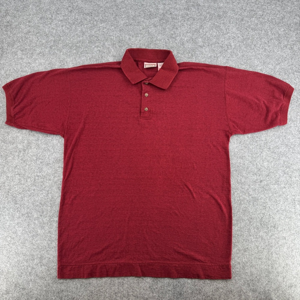 Bugle Boy Company Mens Small Burgundy Heather Cotton Viscose Polo Shirt S